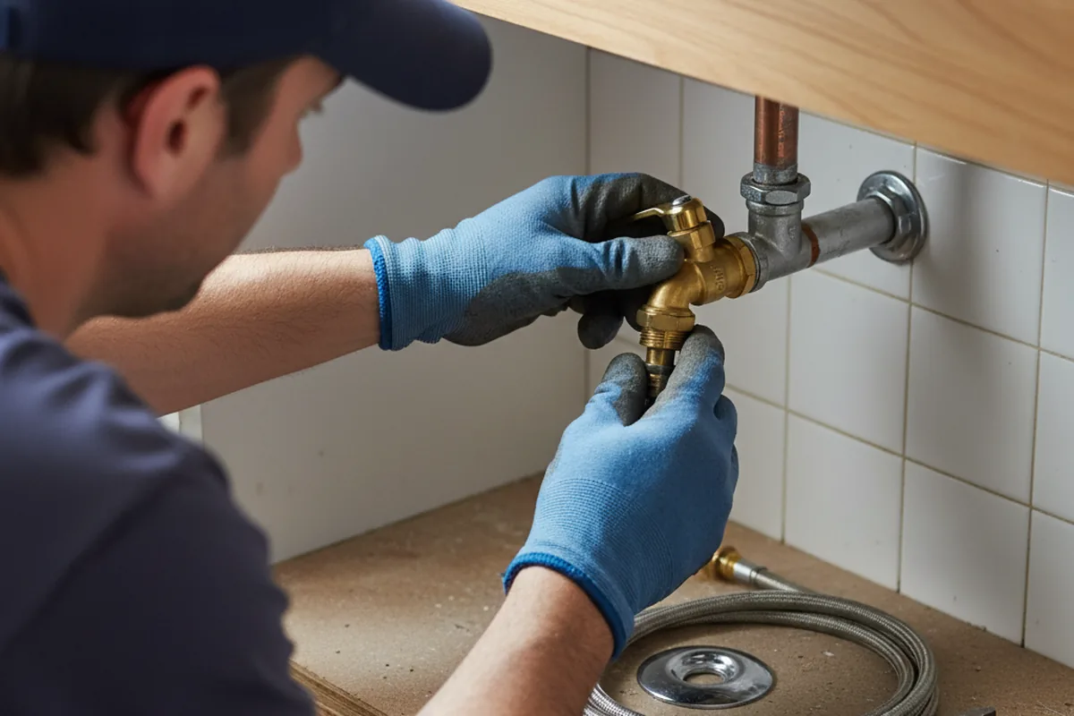 Shutoff valve and fitting work during Burst Pipe Repair in Western Springs
